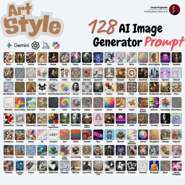 128 Art Style + 128 Photography Prompt